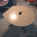 Light Tone 52" Round Media Meeting Table w/ Power Grommet